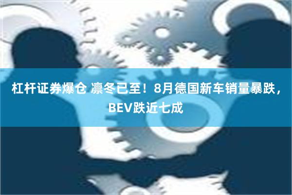 杠杆证券爆仓 凛冬已至！8月德国新车销量暴跌，BEV跌近七成