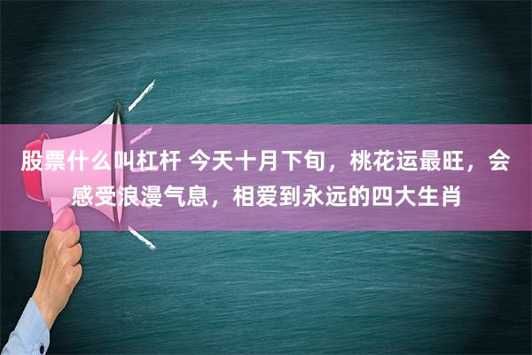 股票什么叫杠杆 今天十月下旬，桃花运最旺，会感受浪漫气息，相爱到永远的四大生肖